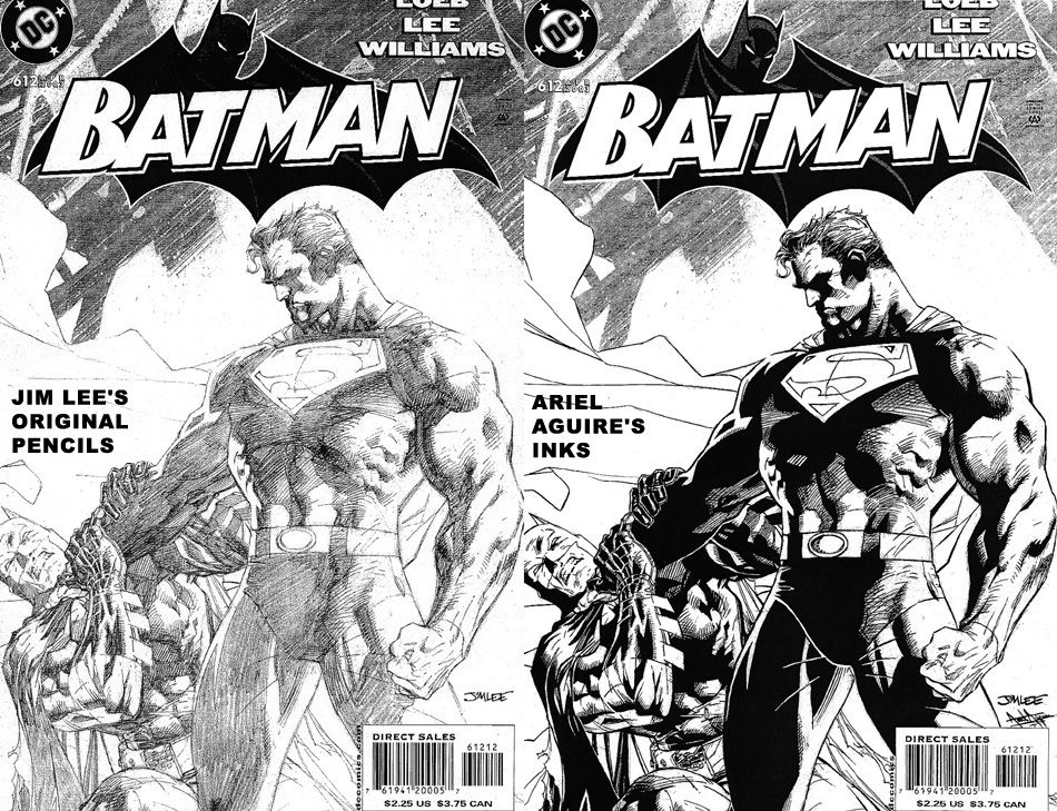 2006 Batman Vs Superman Jim Lee Hush Cover Inked In Ariel Aguires Assorted Artwork Comic 9544